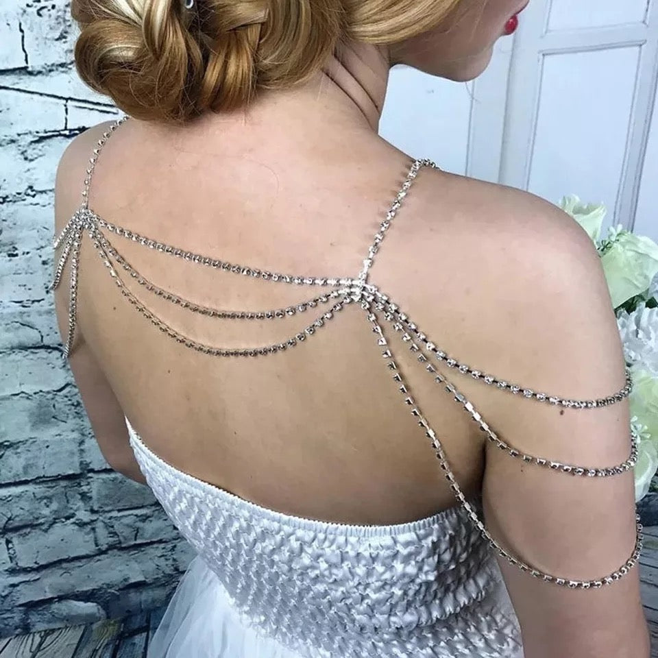 Shoulder jewelry rhinestone bridal accessories body chain