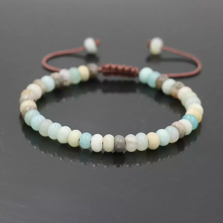 Natural stone bracelet semi precious Amazonite jewelry