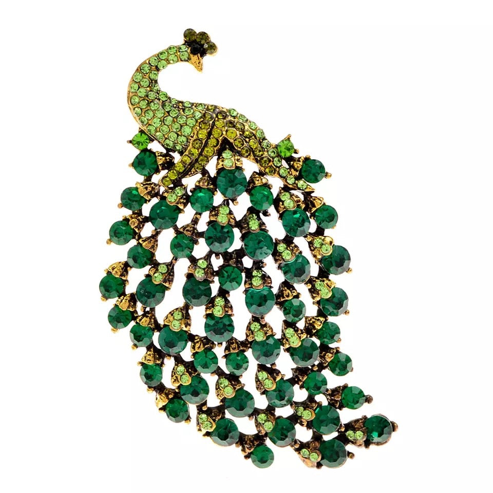 Crystal Peacock Brooch Pin For Women scarf charm Pendant Party Jewelry Gift