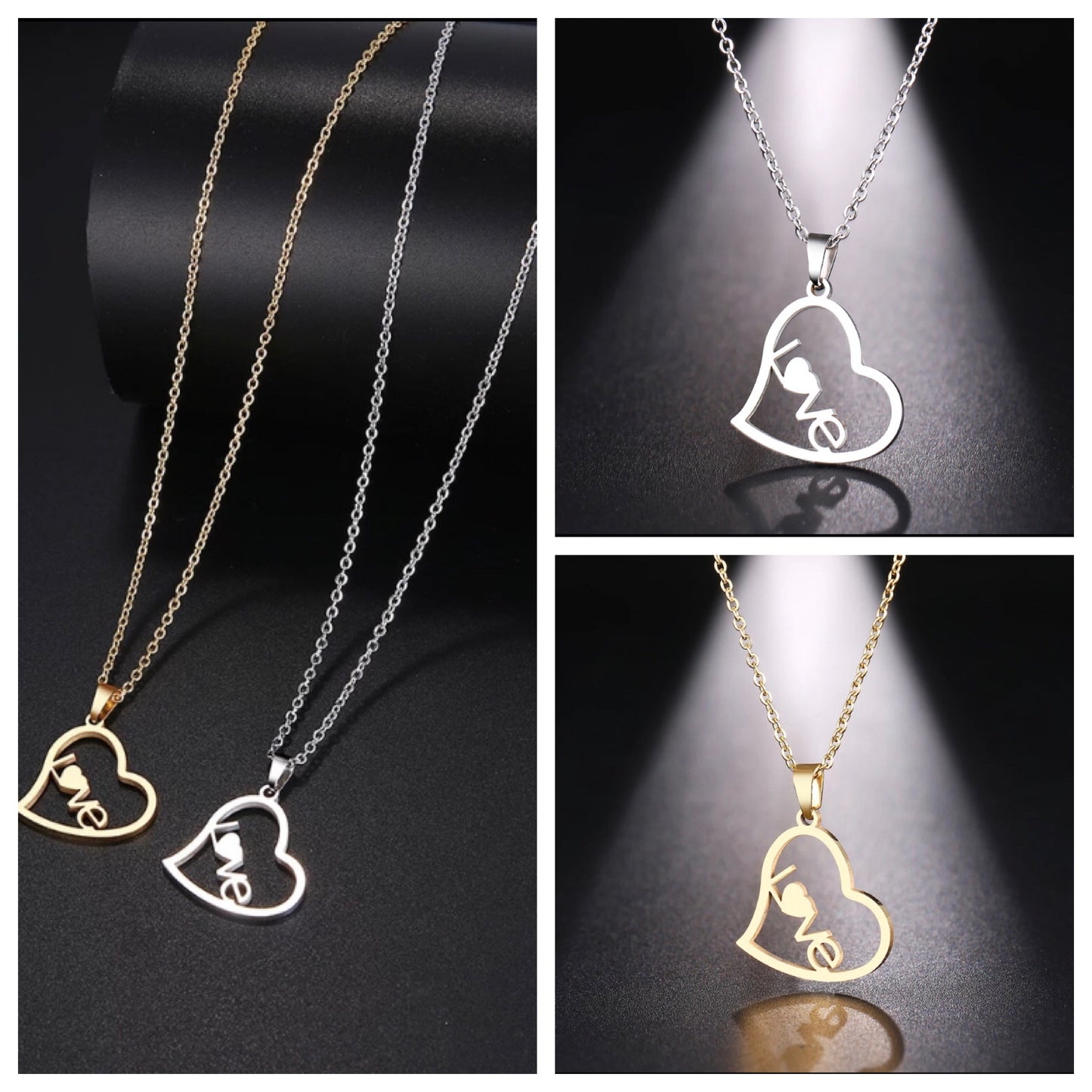 Heart pendant necklace non tarnish high quality charm gift jewelry