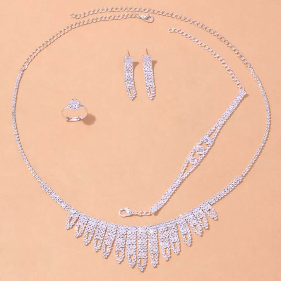 Bridal necklace set combo pageant jewelry gift