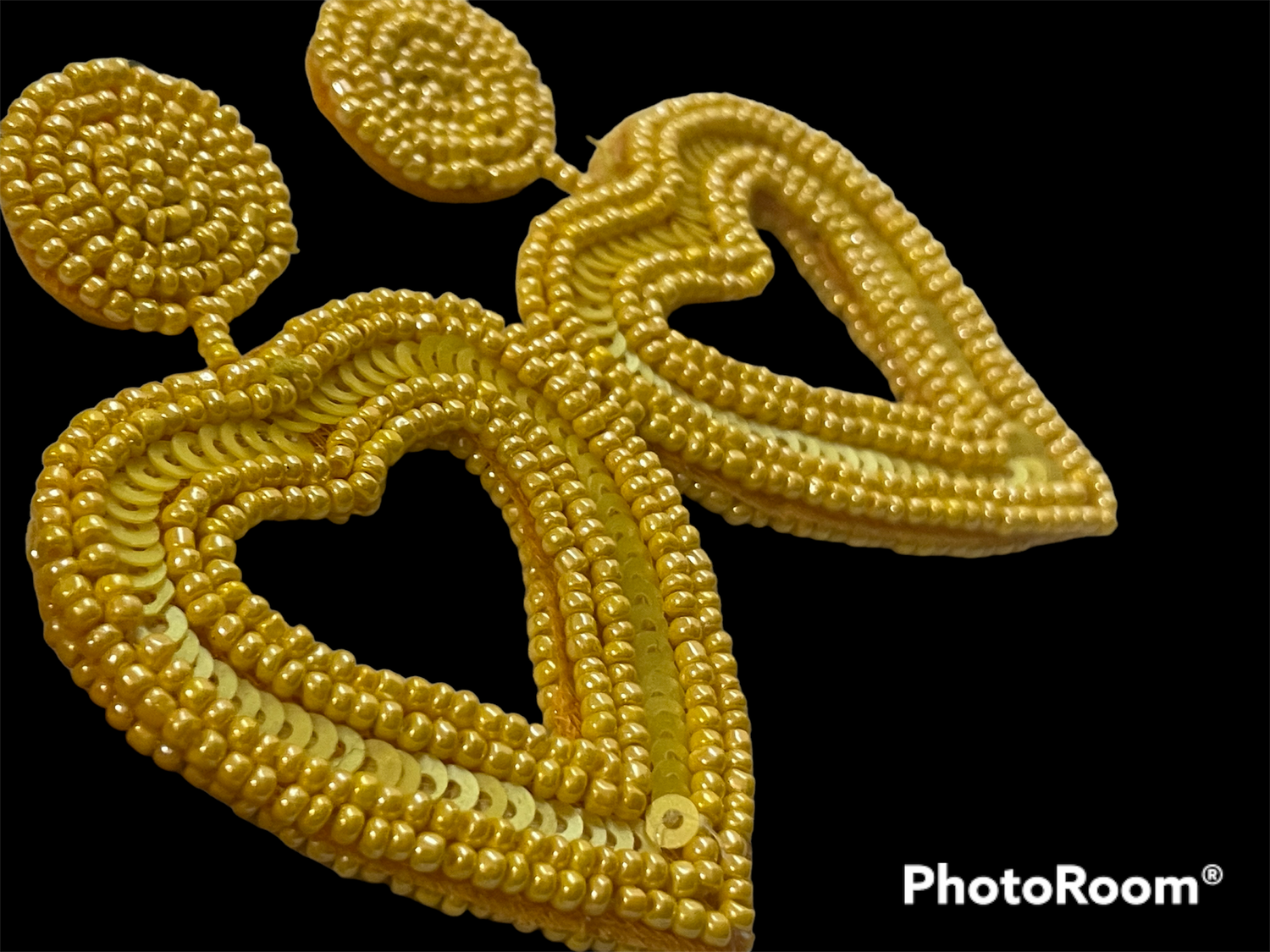 Seed bead yellow earrings handcrafted