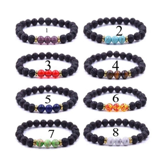 8 piece Lava bracelet natural stone essential oil diffuser jewelry