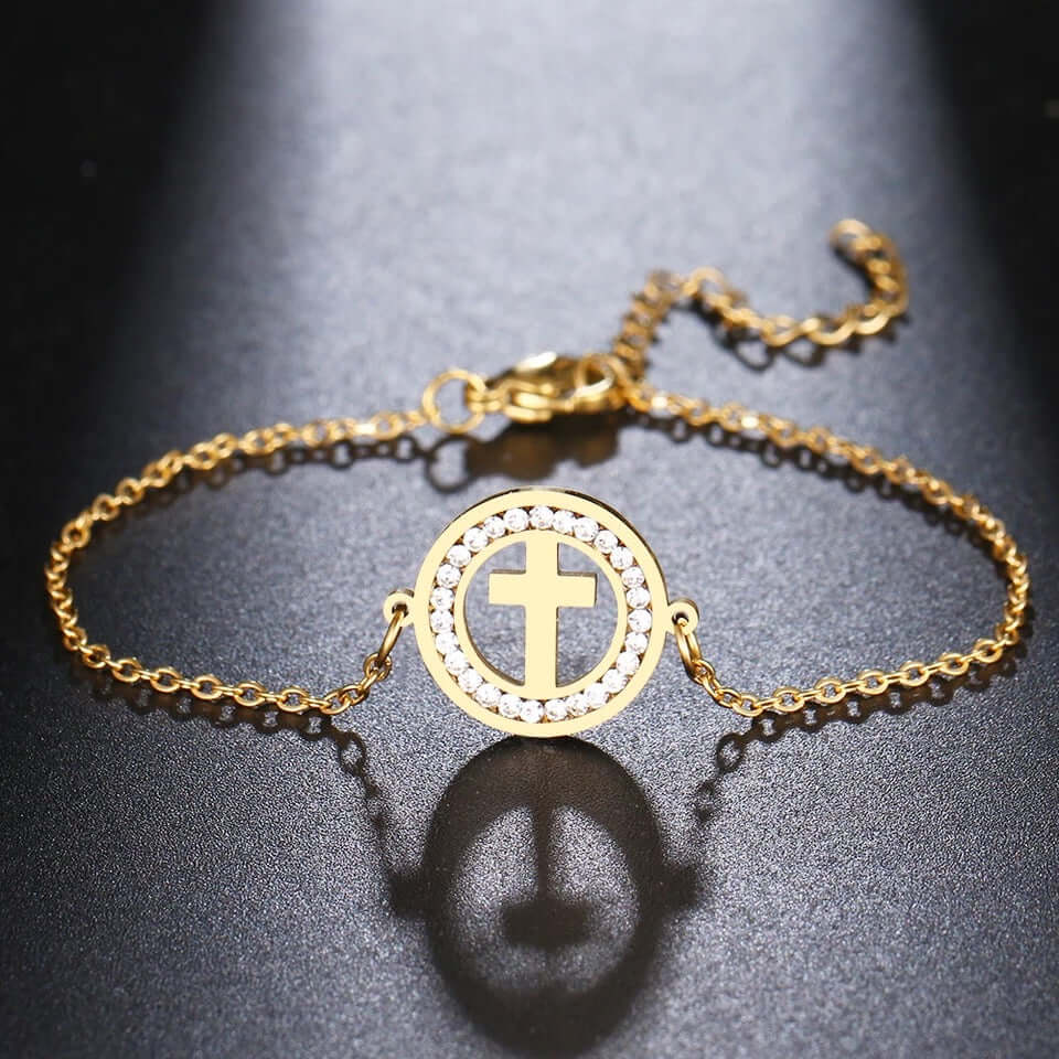 Cross bracelet charm no fade jewelry women gift