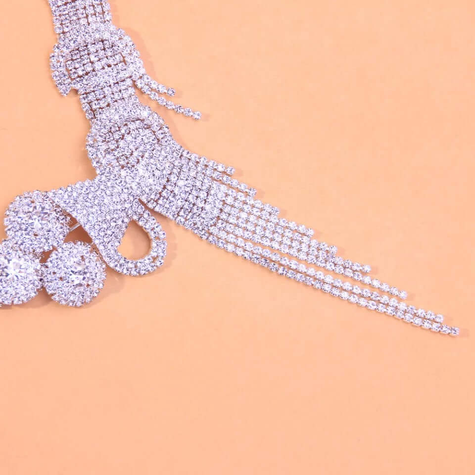 Bling jewelry necklace earrings bracelet ring set bridal gift