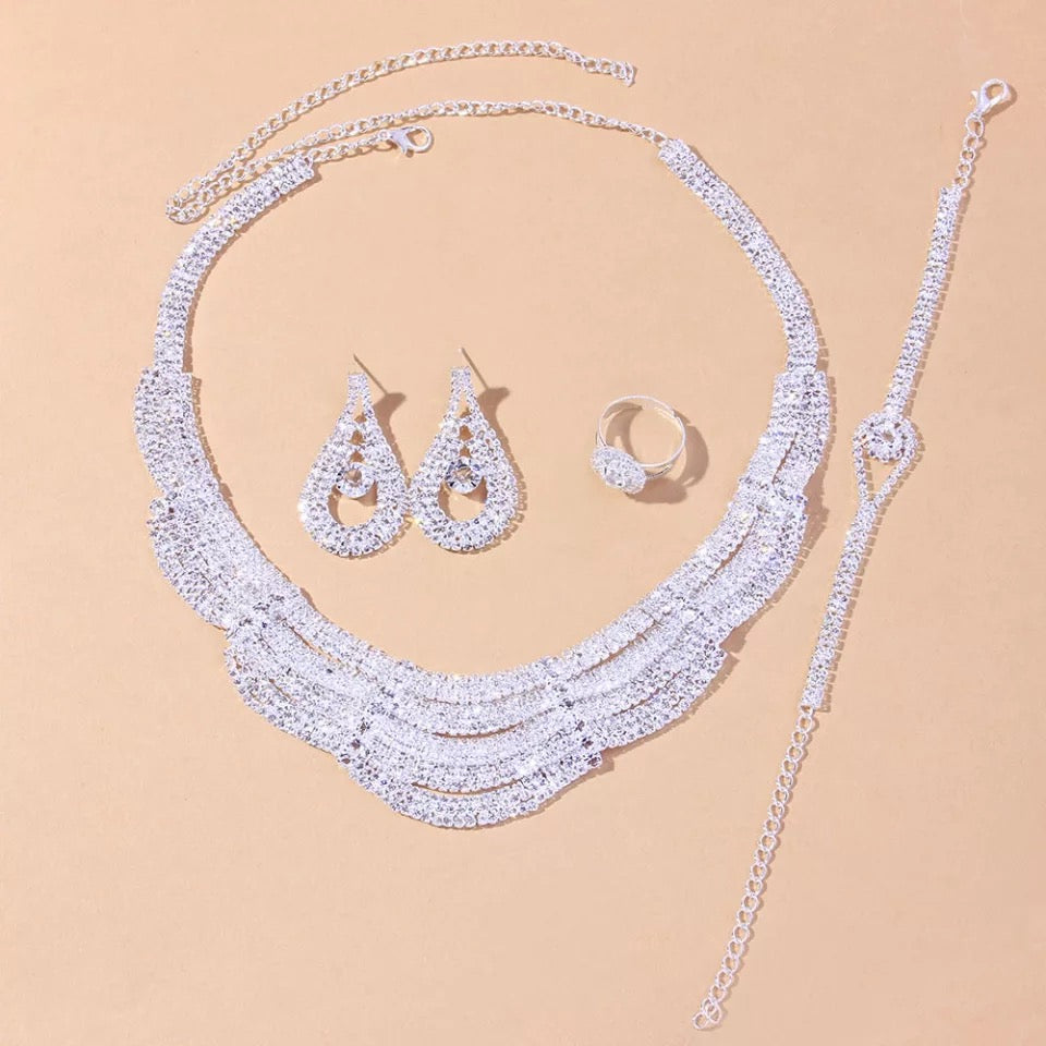 Pageant jewelry bridal necklace earrings set gift