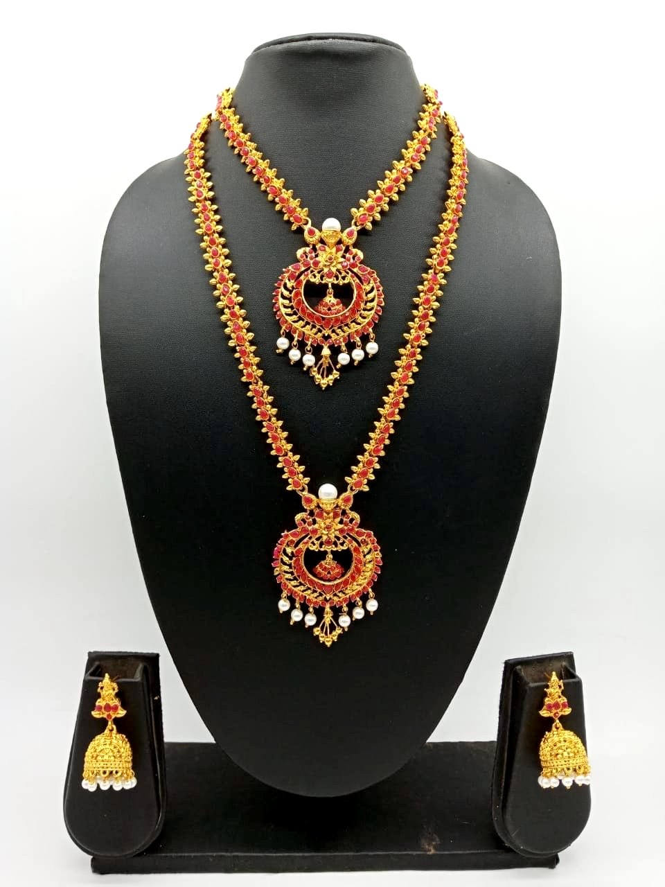 Indian necklace combo earrings wedding jewelry set