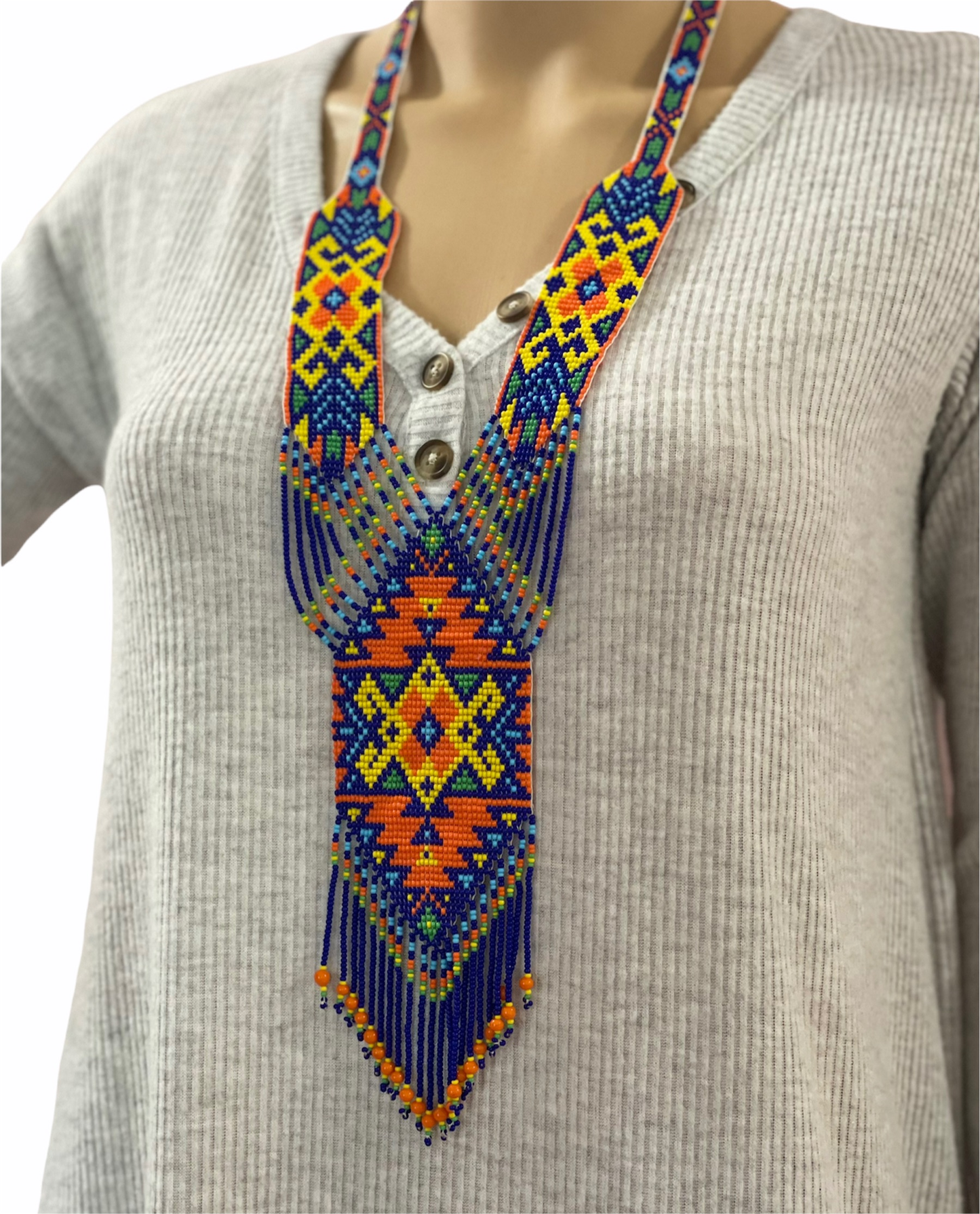 Handcrafted bead necklace earrings African fusion jewelry