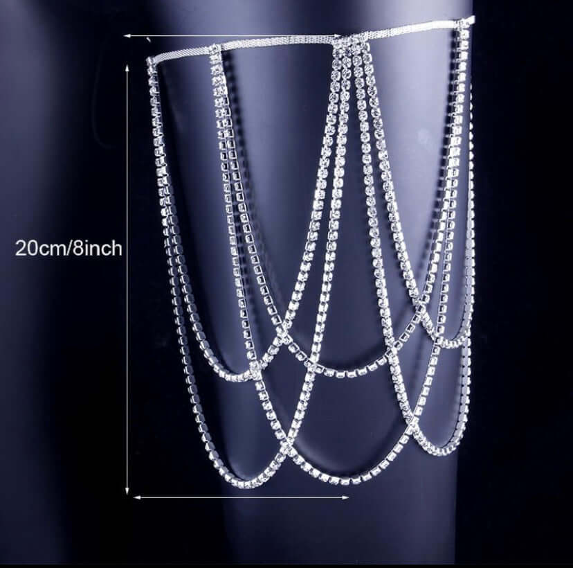 Crystal Thigh Chain Elastic body Jewelry for Women Bling Thigh Bracelet Leg Chain