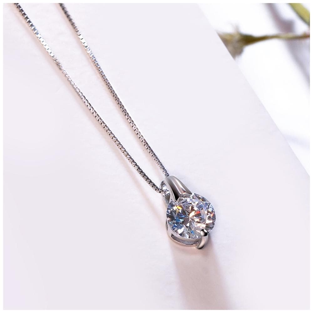 Sterling silver necklace Cubic Zirconia pendant jewelry for women