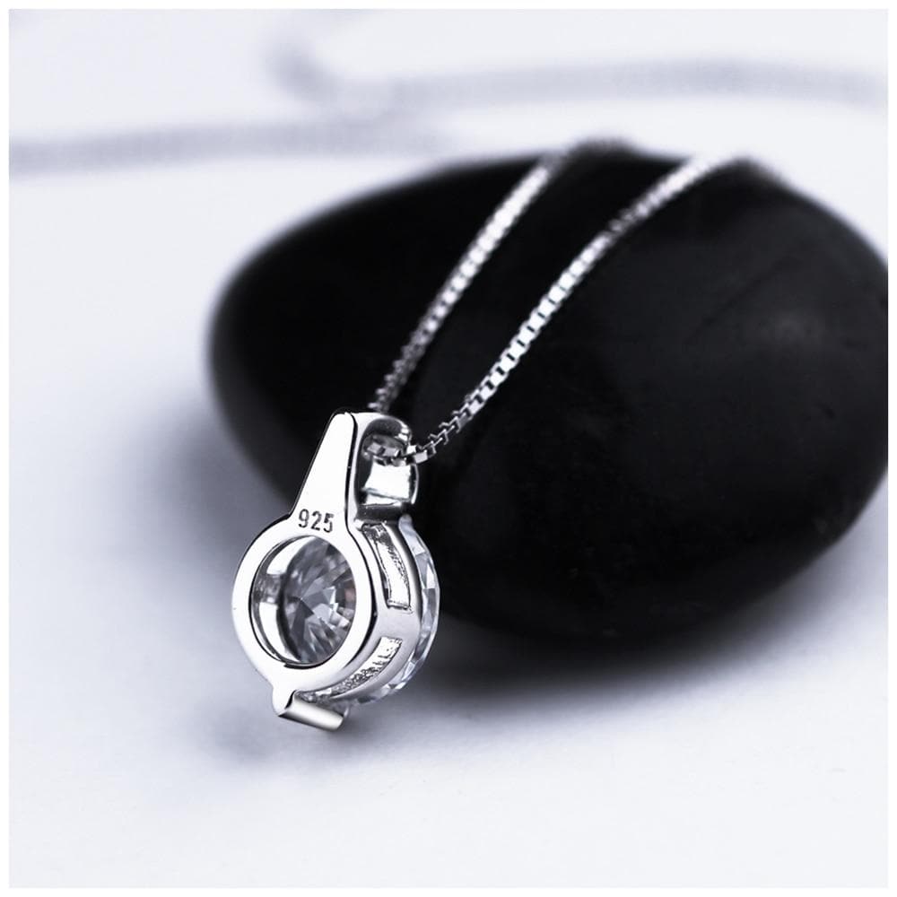 Sterling silver necklace Cubic Zirconia pendant jewelry for women