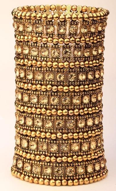 Cuff bracelet with crystals Multi layer stretchable fashion jewelry