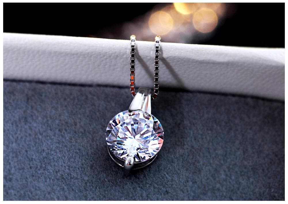 Sterling silver necklace Cubic Zirconia pendant jewelry for women