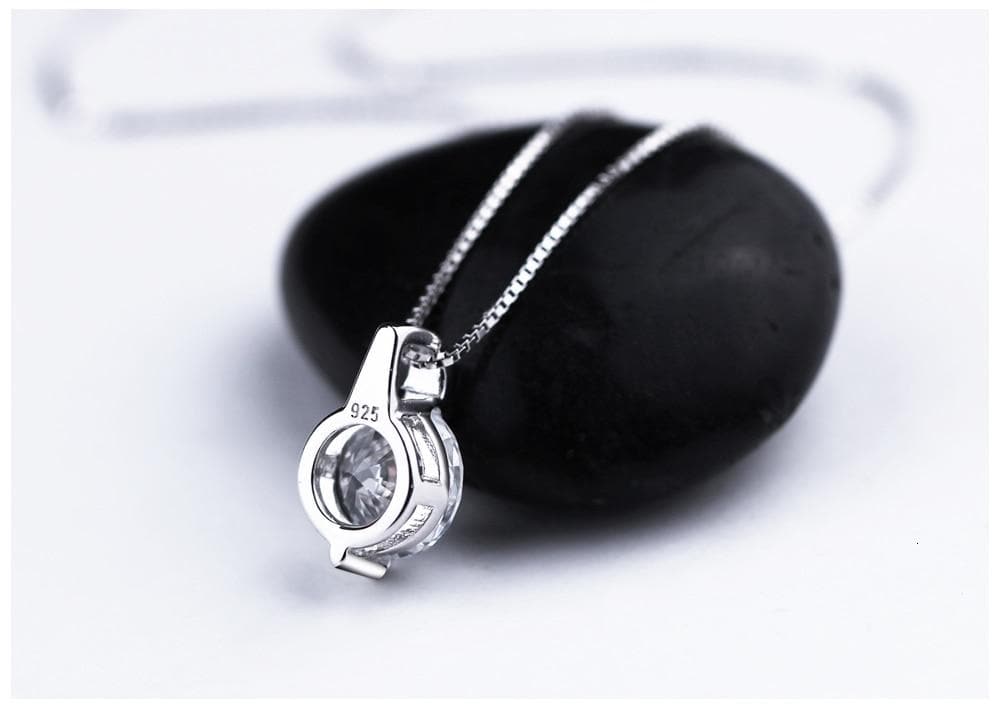 Sterling silver necklace Cubic Zirconia pendant jewelry for women