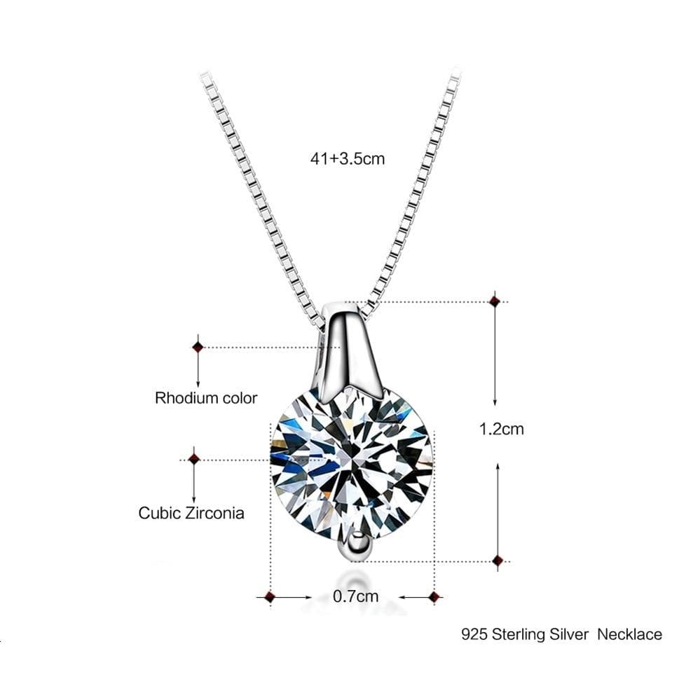 Sterling silver necklace Cubic Zirconia pendant jewelry for women