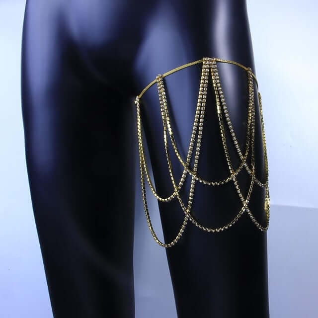 Crystal Thigh Chain Elastic body Jewelry for Women Bling Thigh Bracelet Leg Chain