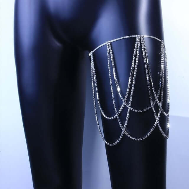 Crystal Thigh Chain Elastic body Jewelry for Women Bling Thigh Bracelet Leg Chain