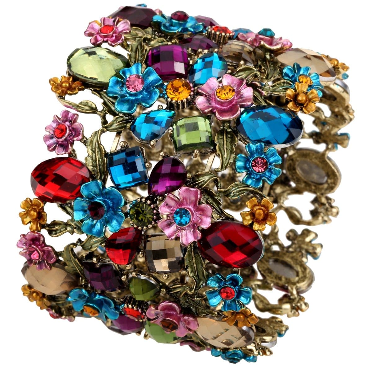 Stretch Bracelet multicolored Flower Women Cuff Fashion Wedding Jewelry Gifts